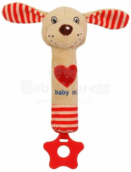 BabyMix Dog Art.33265 детская мягкая погремушка с пищалкой