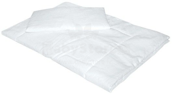 La Bebe™ NO Комплект одеяло и подушка из синтепона в хлопковом чехле. 140x100/40x60 Satin Set Blanket(140)+Pillow Art.70864 White Pattern