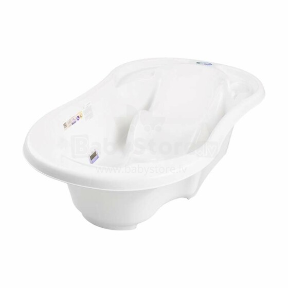 TegaBaby Bath Comfort 2in1 Art.TG-011-103 White Aнатoмичecкая детская ванночка со сливом и термометром