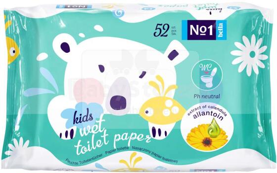 Bella Kids Art Be-043 Mitrais tualetes papīrs(52 gab.)