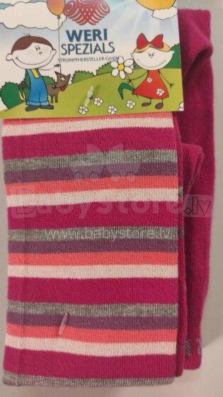 Weri Spezials Art.71697 Girls cotton tights 56-160 sizes