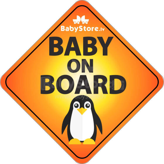 Baby On Board Pinguin Art.7179 uzlīme automašīnai 13x13cm