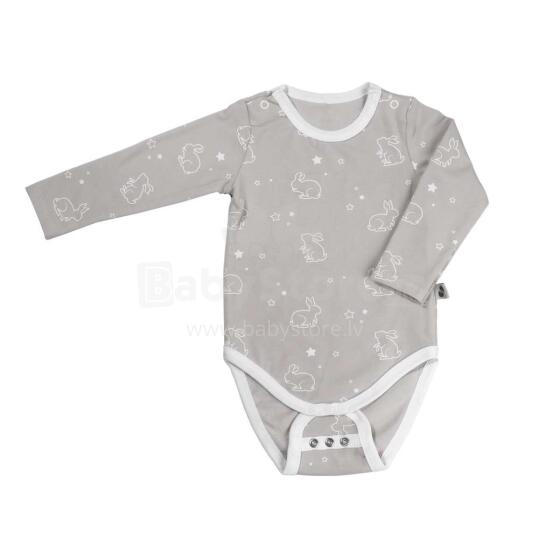 NordBaby Body Sam  Art.71931 Grey   Бодик с длинными рукавами на кнопочках, 95% хлопок
