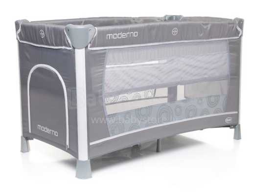 4Baby'18 Moderno Col.Grey saliekama ceļojuma gultiņa - manēža