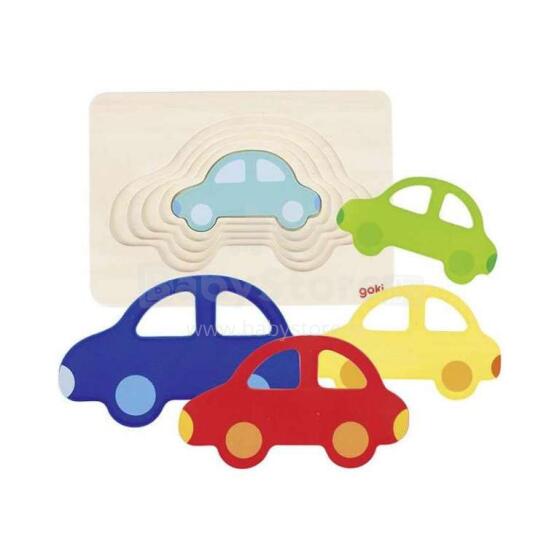 Goki Puzzle Car Art.57485  Attīstoša koka puzle