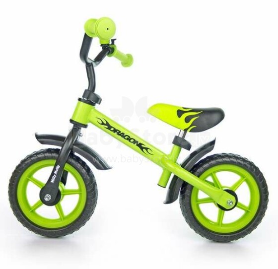 MillyMally Dragon Art.72619 Green  Детский велосипед - бегунок с металлической рамой 10''