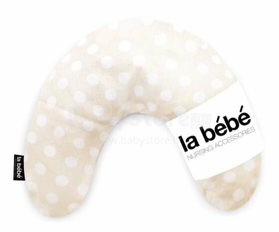 La Bebe™ Mimi Nursing Linen Pillow Art.72678 Dots Подкова для сна, путешествий, кормления малыша 19x46cm