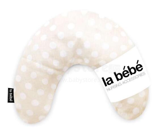 La Bebe™ Mimi Nursing Linen Pillow Art.72678 Dots Atbalsta pakaviņš spilventiņš 19x46cm ceļojumiem