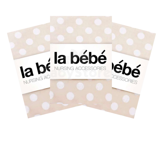 La Bebe™ Set 75x75(3)  Art.72704 Dots Kokvilnas autiņu komplekts 75x75 cm (3 gb)