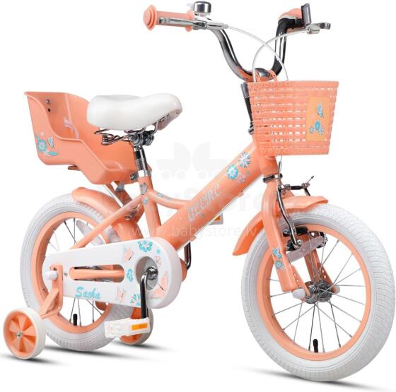 Glerc Kids Bike Wheels Collas 14'  Art.72708 Peach Детский двухколесный велосипед с дополнительными колёсиками
