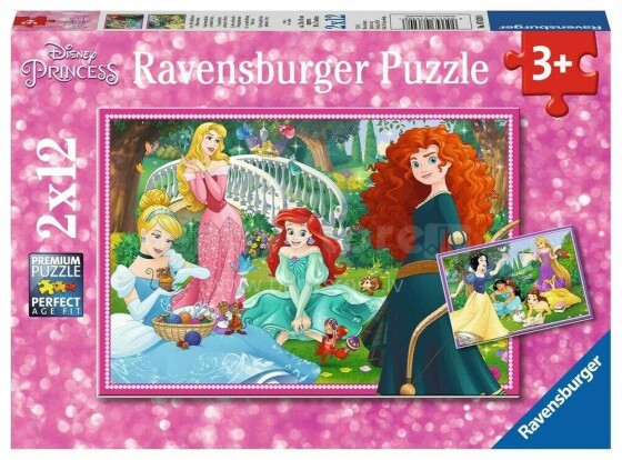 Ravensburger Art.R07620 Disney Princess Puzzle Пазл Принцессы 2x12g шт.