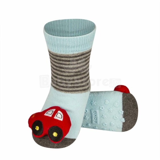 SOXO Baby Art.72817 - 3 AntiSlip ABS Infant socks with rattle