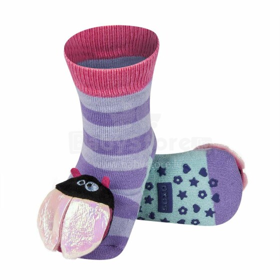 SOXO Baby Art.68032 - 3 AntiSlip ABS Детские носочки 3D с погремушкой 0-24м.