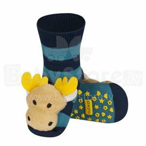 SOXO Baby Art.63129 - 6 ABS Детские носочки 3D с погремушкой 0-24м.