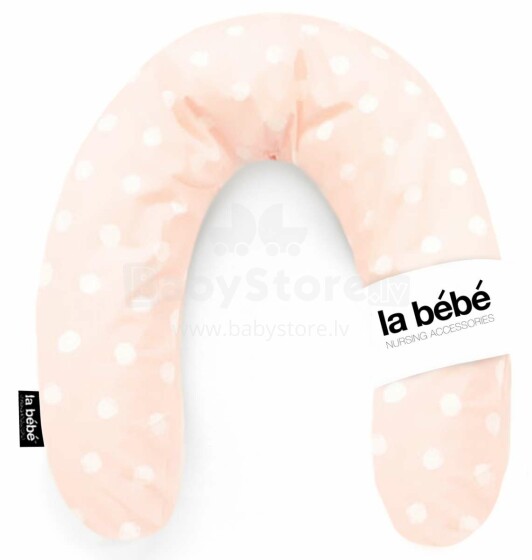 „La Bebe ™“ RICH medvilnės slaugos motinystės pagalvė, 744270 rožinių taškų pasaga maitinimui / miegui / pasaga nėščioms moterims 30x175 cm