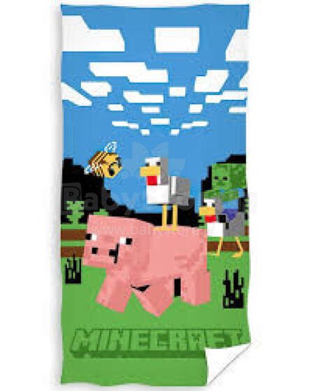 Carbotex Beach Towel Minecraft Art.MC24420254-R  Детское  хлопковое полотенце 100% хлопок 70х140cm