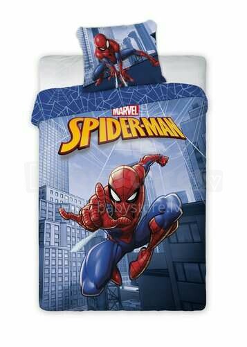 „Faro Tekstilia Disney“ patalynės „Spiderman“ medvilnės patalynės komplektas 160x200 / 70x80cm