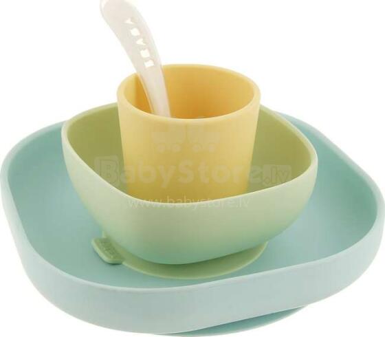 Beaba Silicone Art.913436 Mint Набор посуды