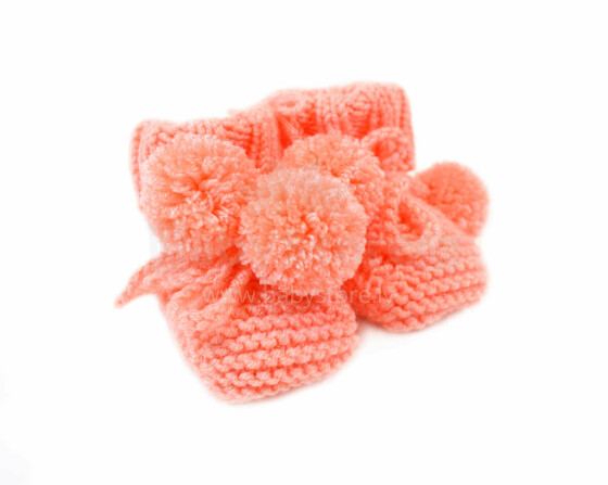 La bebe™ Hand Made Booties Art.76433 Coral Baby socks