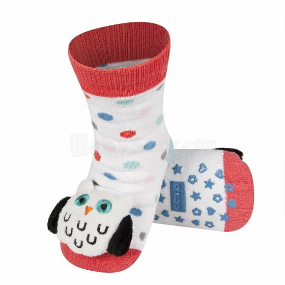 SOXO Baby Art.72756 -5  AntiSlip ABS Детские носочки 3D с погремушкой 0-24м.
