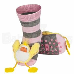 SOXO Baby Art.72619 - 4 ABS Детские носочки 3D с погремушкой 0-24м.