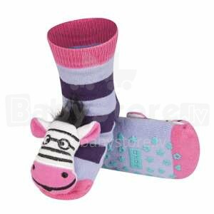 SOXO Baby Art.72619 - 6 ABS Детские носочки 3D с погремушкой 0-24м.