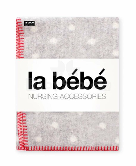 La Bebe™ Cosy Dots Natural Lambswool Baby blanket Grey Dots 100х70 cm