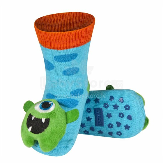 SOXO Baby Art.75306 - 5 AntiSlip ABS Детские носочки 3D с погремушкой 0-24м.