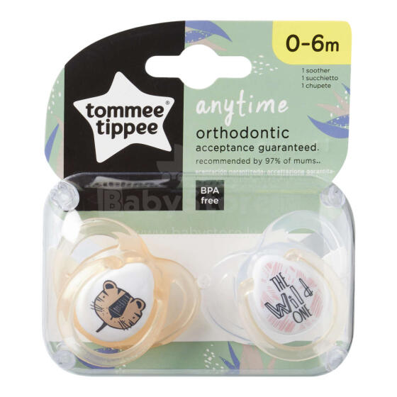 Tommee Tippee Art. 43335497 Anytime Silikona māneklītis, (0-6m)- 2 gb
