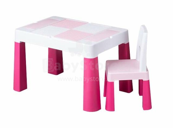 „Tega“ kūdikių staliukas + kėdė MULTIFUN rožinė MF-001
