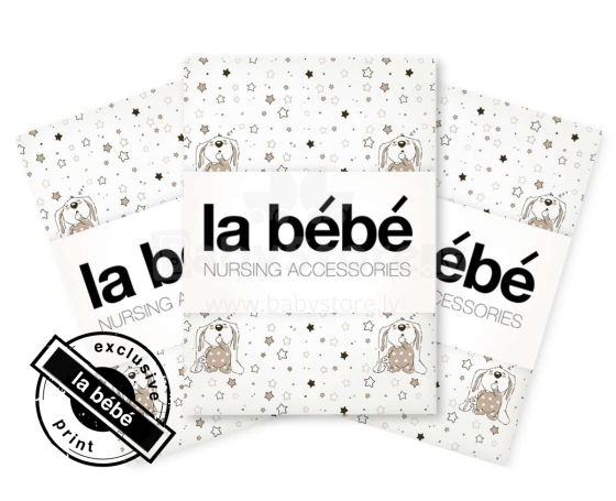 La Bebe™ Set 75x75(3) Art.77289 Bunnies Nappies (cotton) 75x75cm-3 psc