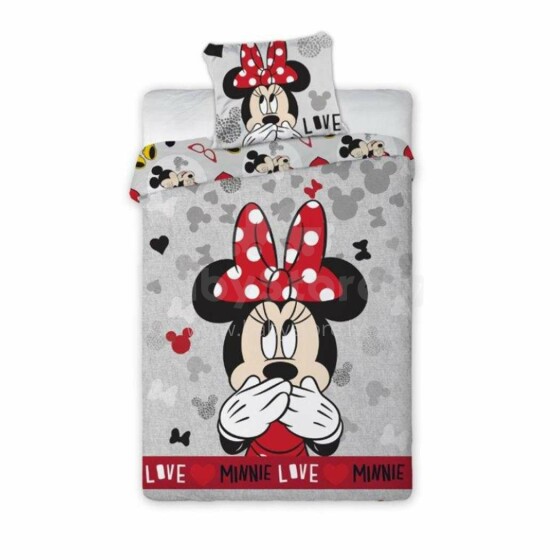 „Faro Tekstilia Disney“ patalynės gaminys.061 „Minnie Mouse“ medvilnės patalynės komplektas 160x200