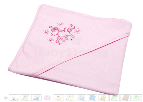 Ankras Art.30501 Pink  Dvielis frotē ar kapuci 80x80 cm
