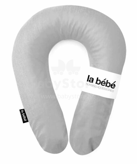 „La Bebe ™“ patogi medvilnės slaugos motinystės pagalvė, 777432 šviesiai pilka pasaga (pasaga) kūdikiui maitinti, miegoti, pasaga nėščioms moterims 20x70cm