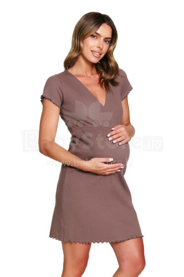 Doctornap Night Dress Art.7303 Beige Kokvilnas naktskrekliņš grūtniecēm/barošanai (L)