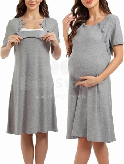 Sumeyuyu Nursing Nightdress Art.77478 Grey Naktskrekliņs grūtniecēm / barošanai