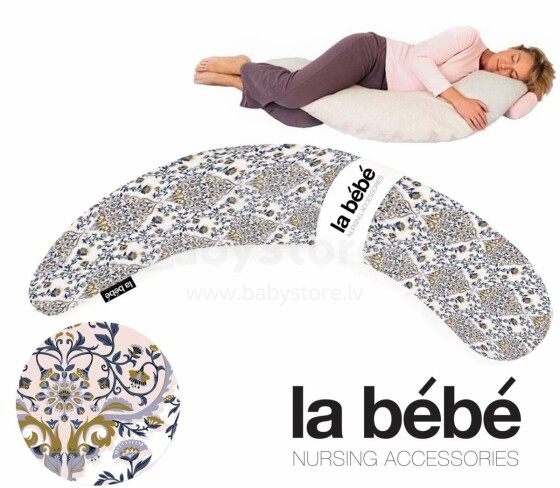 La Bebe™ Moon Maternity Pillow Art.7774 Masha Подушка-подковка для беременных с наполнителем из полистерола [2 хлопковых чехла]