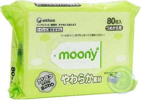 Moony Детские мягкие, влажные салфетки 80 шт.