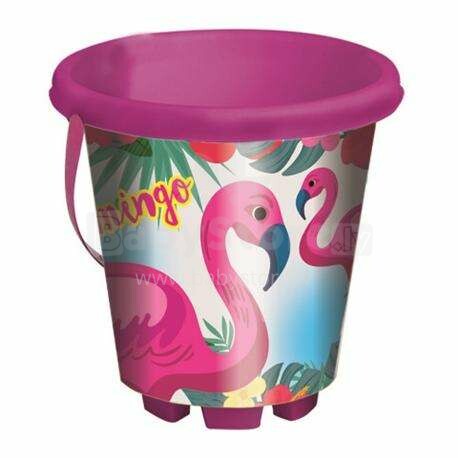 Adrijos jūra. 10054 žaislų kibiras „Flamingo“ 18x15,5 cm