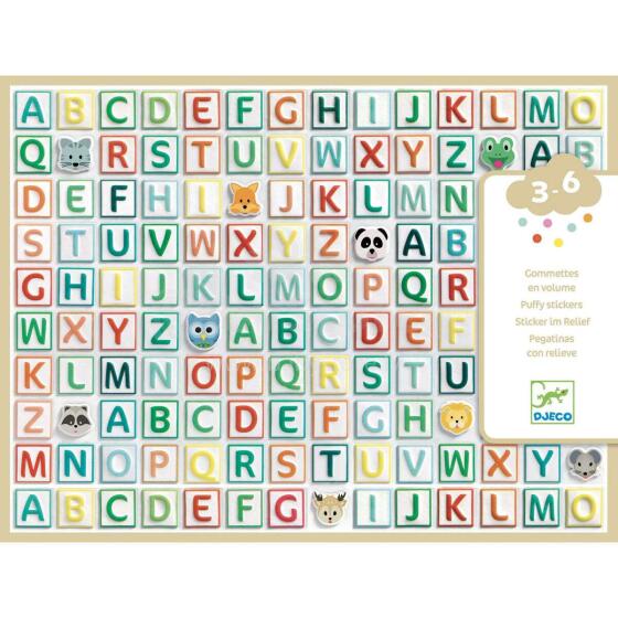 Djeco Alphabet Art.DJ09078  Уплотнённые наклейки Алфавит