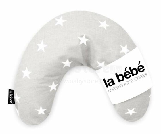 La Bebe™ Mimi Nursing Cotton Pillow Art.78747 Light grey&White stars  Travel pillow