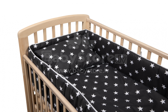 Troll Bumper for Cot  BLACK STAR apmalīte bērna gultiņai, 300 cm