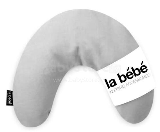 La Bebe™ Mimi Nursing Cotton Pillow Art.78939 Light grey Подкова для сна, кормления малыша 19x46cm
