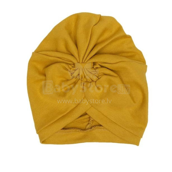 Wooly Organic Turban Hat Art.78956 Yellow  Mazuļu cepure no 100% organiskās kokvilnas