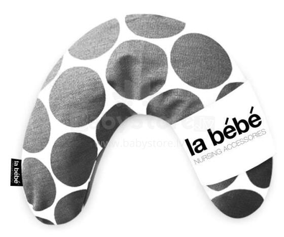 La Bebe™ Mimi Nursing Cotton Pillow Art.78979 White&Grey dots Travel pillow, size 19 x 46cm