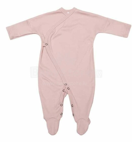 Wooly Organic Sleepsuit Art.79541 Dusty Pink Rapulītis ar garām piedurknēm no organiskās kokvilnas