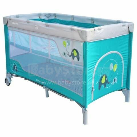 Baby Mix Art.8052-214 Blue multifunctional travel bed, 2 levels