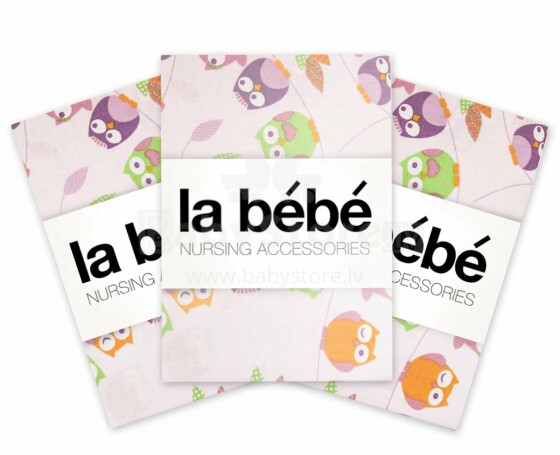La Bebe™ Set 75x75(3) Art.80906 Owls Nappies 75x75 см, 3 p.