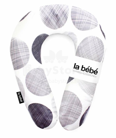 La Bebe™ Snug Cotton Nursing Maternity Pillow Art.80933 Savor Grey Pakaviņš (pakavs) mazuļa barošana, gulēšanai, pakaviņš grūtniecēm  20*70cm