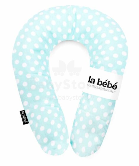 La Bebe™ Snug Cotton Mint Dots Art.80935 Подковка для сна/кормления малыша Mit.20x70см